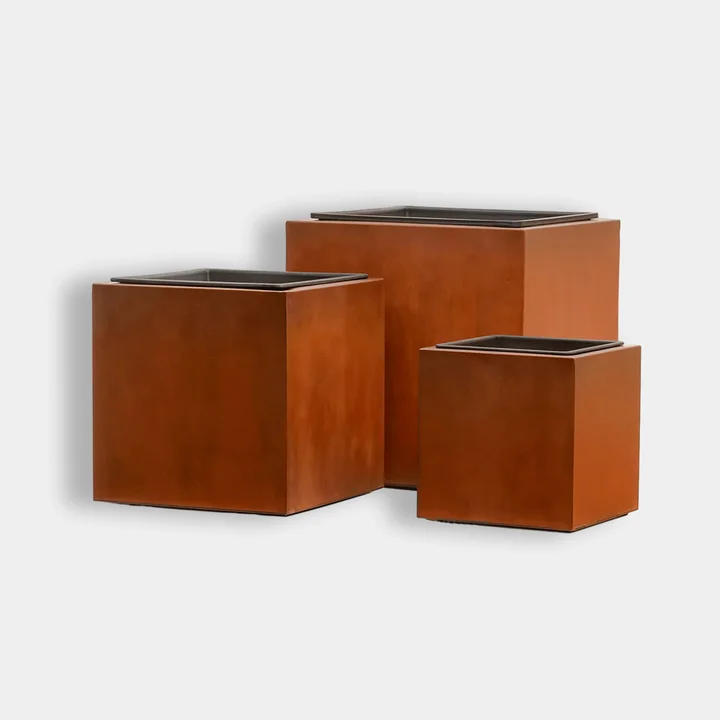 картинка Кашпо Effectory Corten Steel Куб